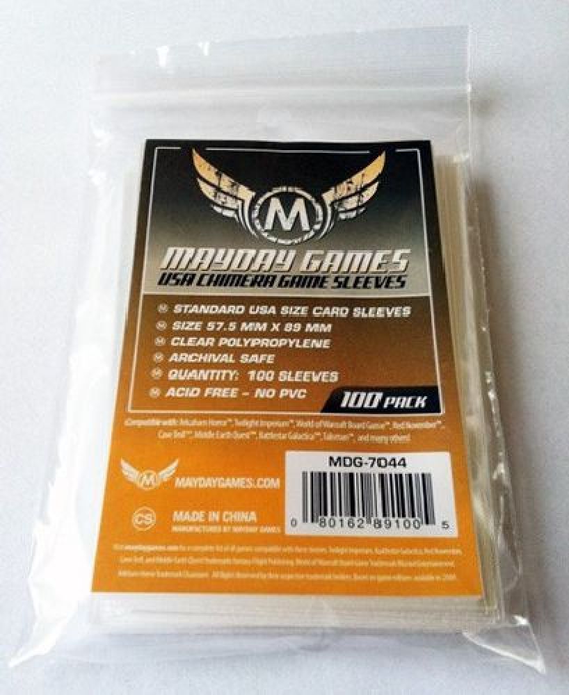 100 Mayday Games Standard Chimera Board Game Sleeves (57.5 x 89 MM) MDG7044 100 Mayday Games Standard Chimera Board Game Sleeves (57.5 x 89 MM) MDG7044