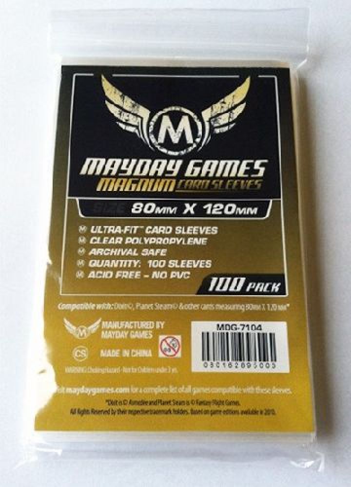 100 Mayday Games Standard Large Sized Card Sleeves #3: 80 MM X 120 MM Sleeves for Dixit and more (MDG7104) 100 Mayday Games Standard Large Sized Card Sleeves #3: 80 MM X 120 MM Sleeves for Dixit and more (MDG7104)