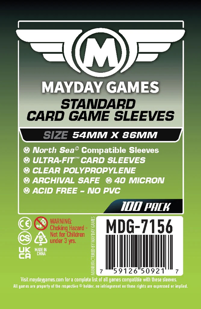 100 Mayday Games Standard North Sea sleeves 54x86mm MDG7156 100 Mayday Games Standard North Sea sleeves 54x86mm MDG7156