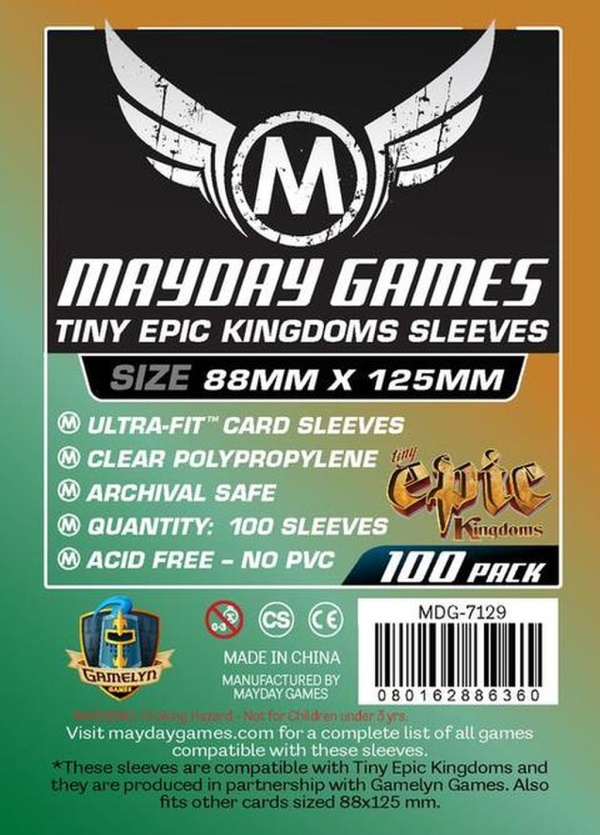 100 Mayday Games Standard Custom Tiny Epic Kingdoms Sleeves (88 X 125 MM) MDG7129 100 Mayday Games Standard Custom Tiny Epic Kingdoms Sleeves (88 X 125 MM) MDG7129