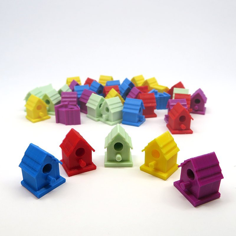 Bioplastic Bird Houses for Wingspan (set of 40, in 5 different shapes) Bioplastic Bird Houses for Wingspan (set of 40, in 5 different shapes)
