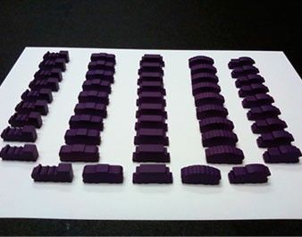 5 Purple Wooden Trains