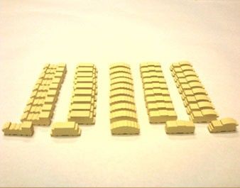 5 Yellow Wooden trains