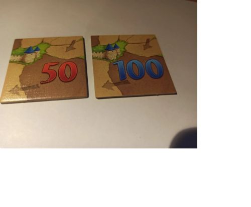 Carcassonne 50/100 score tile