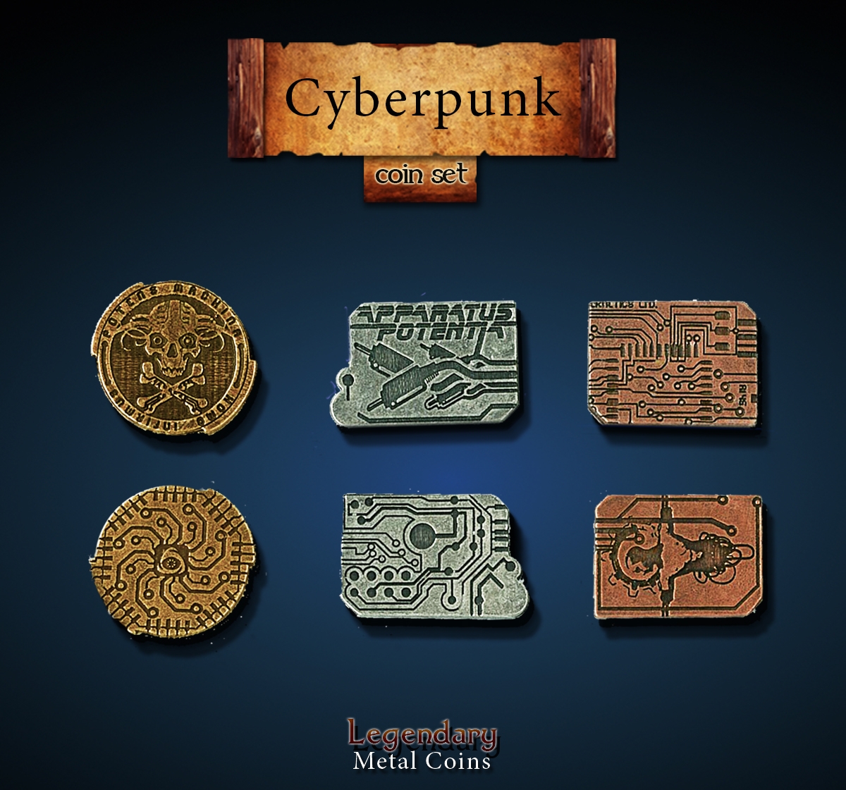 Cyberpunk Coin Set Legendary Metal Coins Cyberpunk Coin Set Legendary Metal Coins