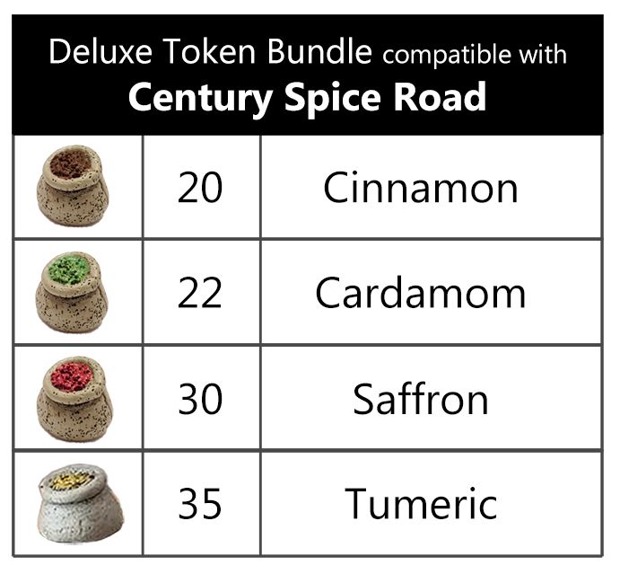 Deluxe Token Bundle compatible with Century Spice Road (set of 107) Deluxe Token Bundle compatible with Century Spice Road (set of 107)