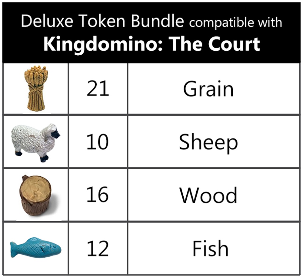 Deluxe Token Bundle compatible with Kingdomino: The Court (set of 59) Deluxe Token Bundle compatible with Kingdomino: The Court (set of 59)