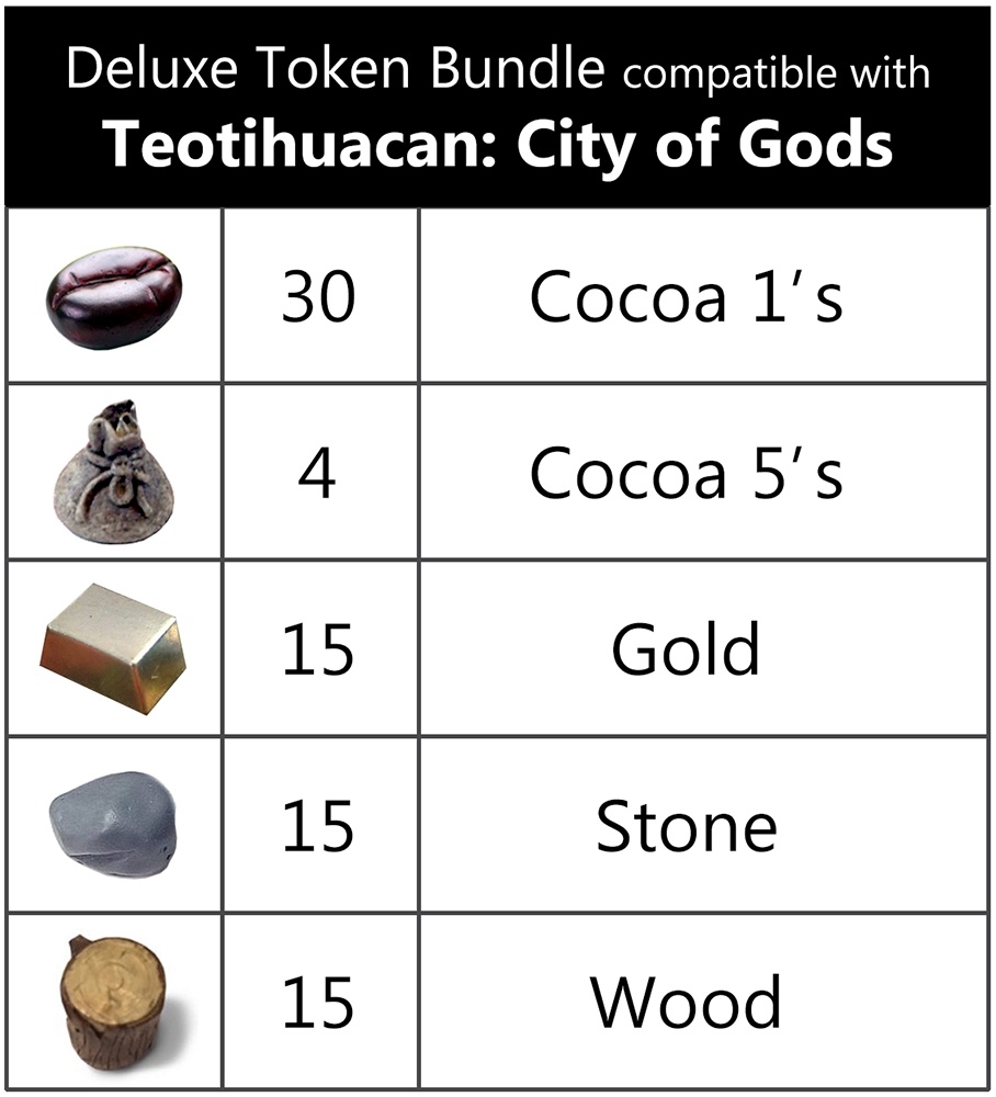 Deluxe Token Bundle compatible with Teotihuacan (set of 79) Deluxe Token Bundle compatible with Teotihuacan (set of 79)