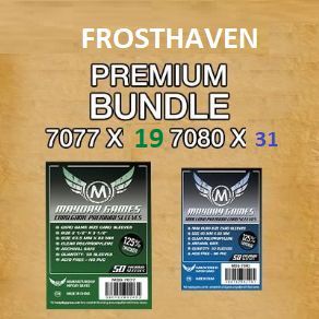 Frosthaven Board Game Mayday Games Premium Sleeves Bundle (7077x19, 7080x31)