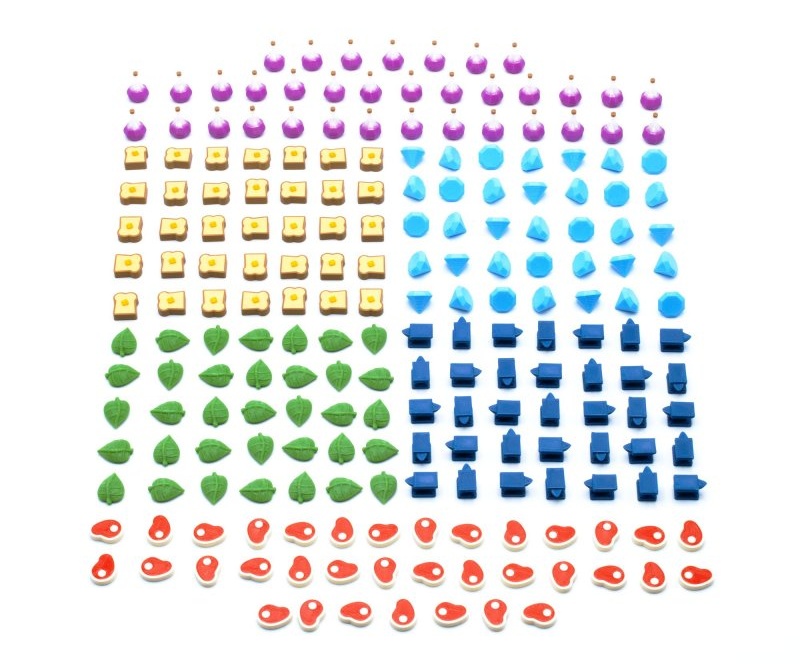 Goods tokens for Flamecraft 210 bioplastic pieces Goods tokens for Flamecraft 210 bioplastic pieces