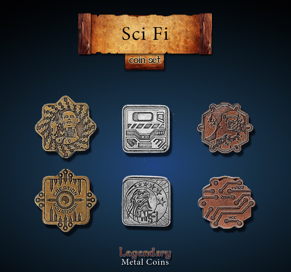 Sci Fi Coin Set Legendary Metal Coins Sci Fi Coin Set Legendary Metal Coins