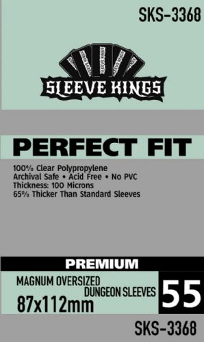 Sleeve Kings Perfect Fit Prem Mag Oversized Dungeon Sleeves: (87 X 112mm) -55 Pack 100 Microns, SKS-3368