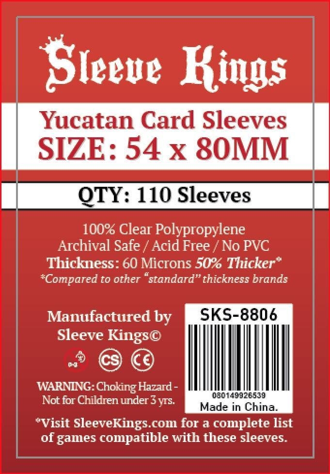 Sleeve Kings Standard Yucatan Card Sleeves (54x80mm) -110 Pack, -SKS-8806 Sleeve Kings Standard Yucatan Card Sleeves (54x80mm) -110 Pack, -SKS-8806