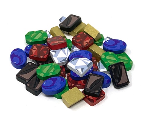 Splendor Gems and Gold Bars (40 wooden tokens)
