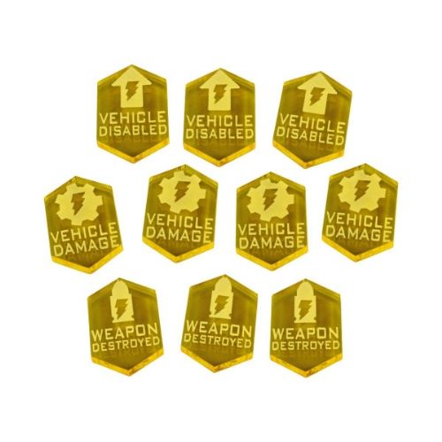 Vehicle Combat Token Set for Star Wars: Legion, Transparent Yellow (10)